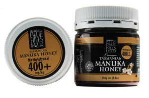 Manuka honey 400+, Tasmanian, Blue Hills, 250gms jar
