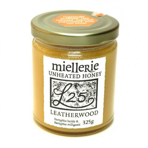 Miellerie leatherwood honey 325gms jars