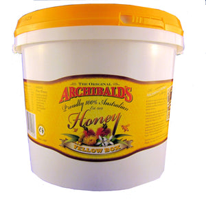 Yellow box (eucalyptus) honey, Archibalds, 3kg tub